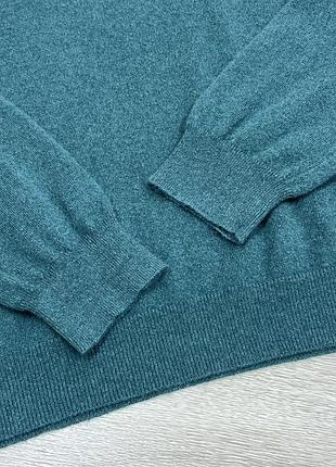 Manor bio cashmere теплий вʼязаний кашеміровий вільний светр джемпер пуловер кофта базовий темно зелений 100% кашемір батал великий розмір р. xl xxl 7