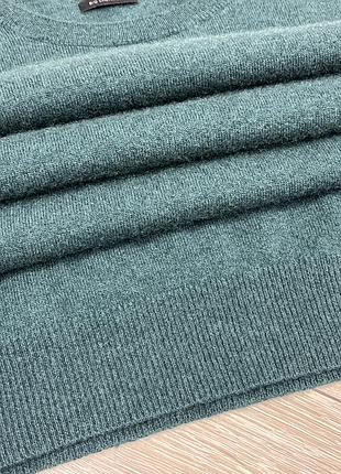 Manor bio cashmere теплий вʼязаний кашеміровий вільний светр джемпер пуловер кофта базовий темно зелений 100% кашемір батал великий розмір р. xl xxl 9
