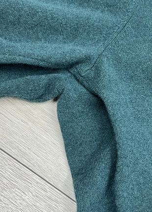 Manor bio cashmere теплий вʼязаний кашеміровий вільний светр джемпер пуловер кофта базовий темно зелений 100% кашемір батал великий розмір р. xl xxl 8