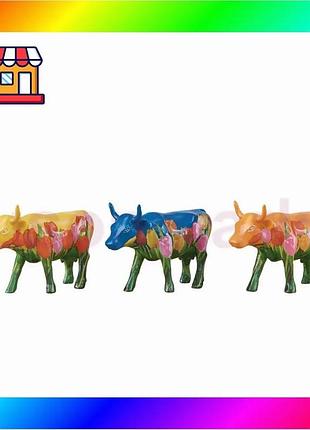 Bs набір колекційних статуеток best mix cow parade art pack tulips (10 х 6 см) 3 штуки полірезин bas77/n