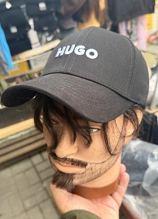 Кепка hugo бейсболка 🧢 блайзер блейзер бейзболка boss коттон котон бавовна з регулятором чорна вентильована дихаюче м/l
