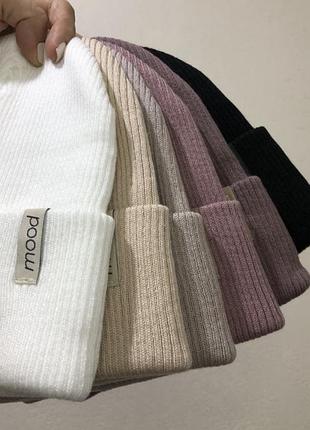 Шапка mood рубчик для девочки стиль zara 2