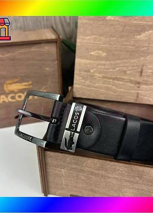 Bs мужской кожаный ремень best mix классика стиль лакоста крокодил lacoste черный bas77/n