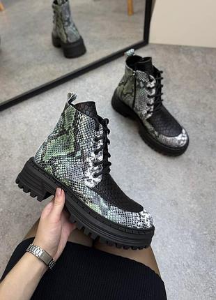 Черевики casper комбінова шкіра натуральна зима демісезон