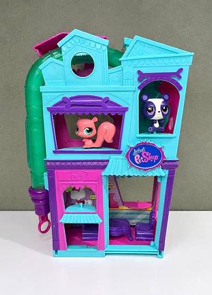 Ігровий набір littlest pet shop багатоповерховий будиночок для тваринок із гіркою-трубою