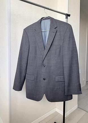 Піджак чоловічий boss hugo boss pasolini вовняний сірий l / 50c