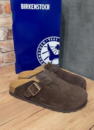 Сабо жіночі birkenstock  натуральна замша/биркеншток