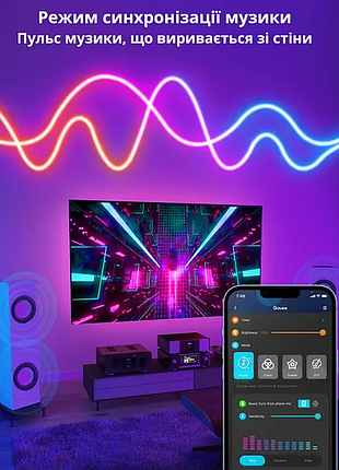 Умная гибкая led neon rgb лента-шланг 10 метров от usb управления режимами с телефона, bluetooth приложение, пульт
