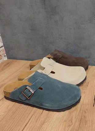 Сабо жіночі birkenstock натуральна замша/ биркеншток