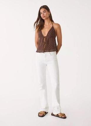 Джинсы белые, брюки h&amp;m коттоновые. состояние идеально.