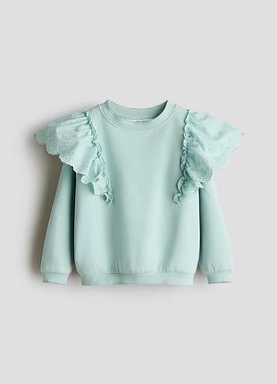 8-10р 140 см h&amp;m новый фирменный свитшот батник кофта толстовка с оборками девочке