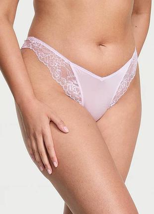 Гладкие трусики тонг victoria's secret с кружевом