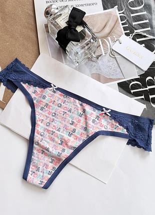 Котонові трусики victoria's secret  з надписом розмір xs