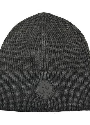 Шапка moncler basic one size колір темно-сірий