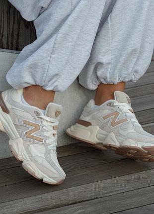 Кроссовки женские new balance 9060 beige orange