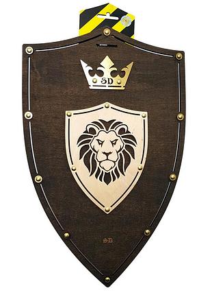 Сувенирный деревянный щит «лев венге» lion 47х30 см