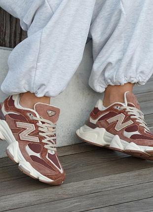 Кроссовки женские new balance 9060 brown white