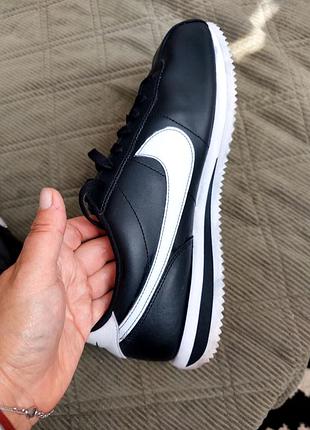 Кросівки чоловічі nike cortez чорні шкіряні 29,5 см