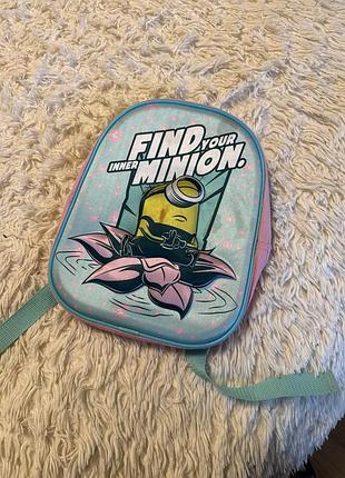 Рюкзак для дівчаток minion бірюзовий з рожевим