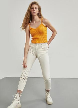 Новый горчичный кроп-топ в рубчик lc waikiki (xside), размер m (slim fit)