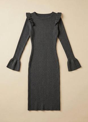 Трикотажна сукня dorothy perkins eur 36 | приталена міді з воланами