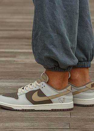 😍 женские кроссовки nike sb dunk low beige brown bear