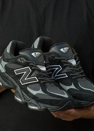 Кроссовки мужские new balance 9060 black white suede