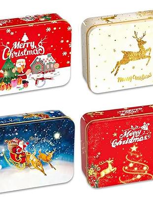 8 шт. рождественские жестяные коробки storage holder merry christmas 12 × 9 × 4 см металлические подарочные коробки
