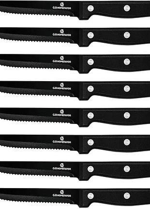 Набір із 8 ножів для стейка g.a homefavor steak knife set kk01003 кухонні ножі з пластиковими ручками