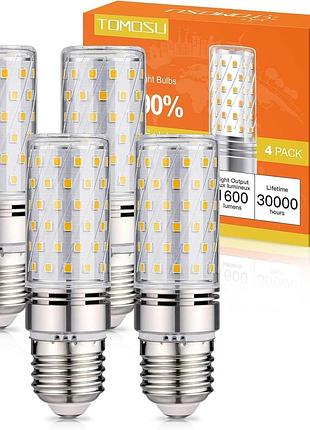 4 шт. світлодіодні лампочки e27 tomosu led 16 w light bulbs 4000 k комплект led лампочок