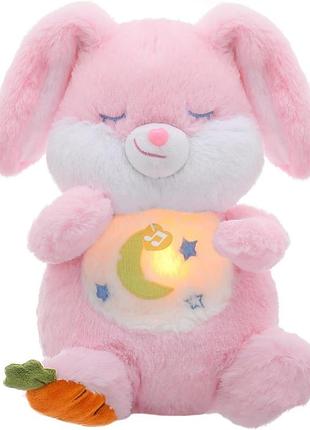 Игрушка с имитацией дыхания 25 см seosto soothing toy мягкий кролик для детей