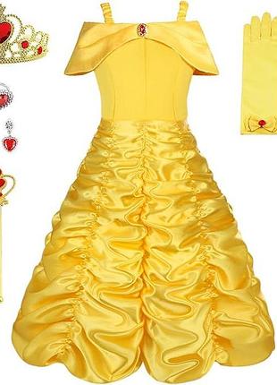 Плаття принцеси белль для дівчинки 150 см vicloon princess dress костюм принцеси з аксесуарами