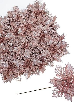 20 шт. декоративные цветы glitter decoration set набор искусственных цветов с блестками для рождества