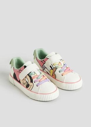 Кеди для дівчаток h&m minnie mouse білі з малюнком