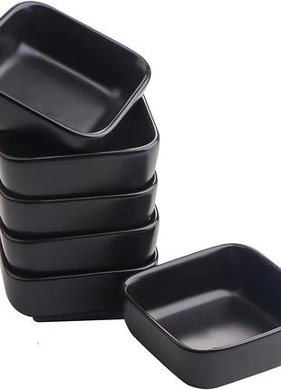 6 шт. набор соусниц 80 мл dipping dish комплект керамических соусниц, квадратные мини-миски для соусов