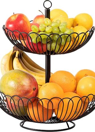 Подставка для фруктов chefarone obst-etagere fruit basket 33 х 39 см металлическая 2-ярусная корзина