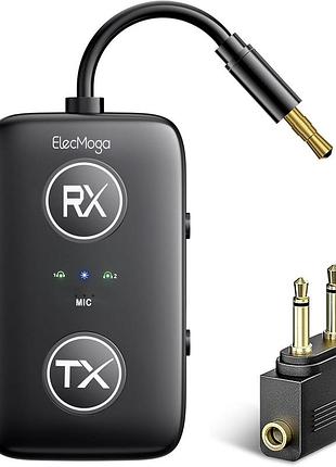 Аудіоадаптер bluetooth 5.4 elecmoga le 517 адаптер для передавання та приймання аудіосигналу