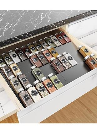 8 шт. полиці для спецій spice rack tray алюмінієві полиці для спецій на 4 яруси