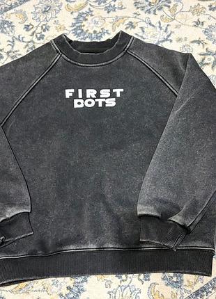 Худі для хлопчика first dots сіре на флісі 146-152р