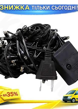 Ku новогодняя светодиодная гирлянда universal fit 16 м 160 led черный провод желтая нить для декора ин uni2l_k