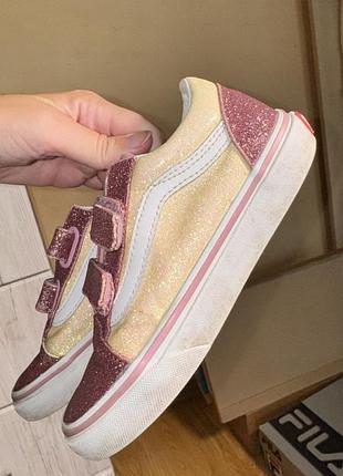 Кеди для дівчаток vans рожеві з блискітками 32-33 розмір