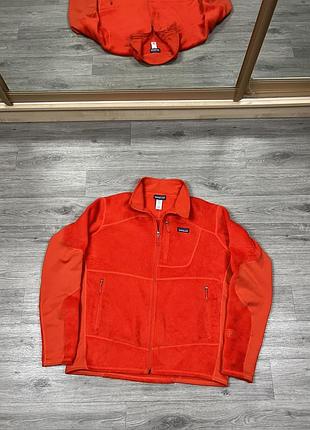 Флиска patagonia r2 оригинал флисовая куртка кофта polartec thermal pro красная оранжевая спортивная туристическая мужская брендовая размер l