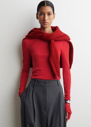Лонгслів жіночий cos slim merino wool top / xs