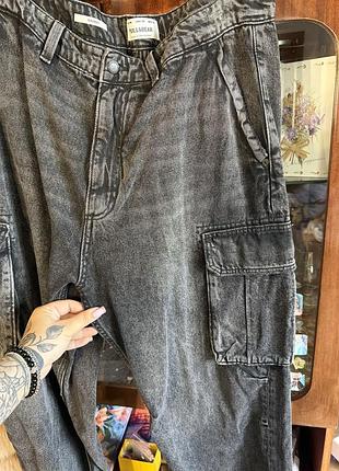Жіночі джинси pull&bear карго, сірі, розмір m-l 3