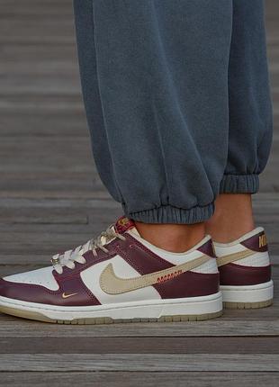 😍 женские кроссовки nike dunk lx white/maroon