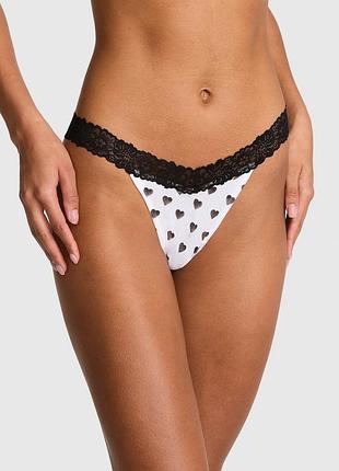 Женские трусики тонг victoria's secret pink с принтом