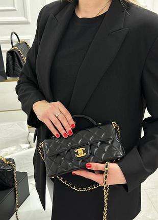 Сумка для жінок chanel чорна стьобана маленька