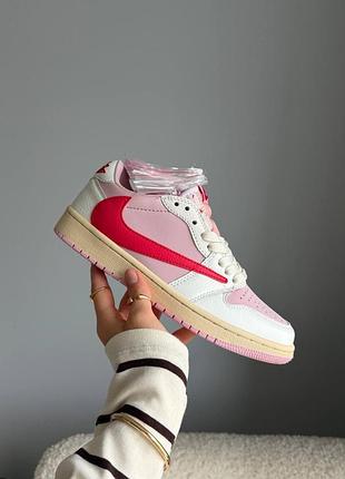Кросівки nike jordan 1 retro low og sp travis scott shy pink