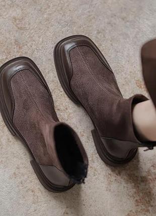Черевики жіночі осінні vegan з екошкіри коричневі