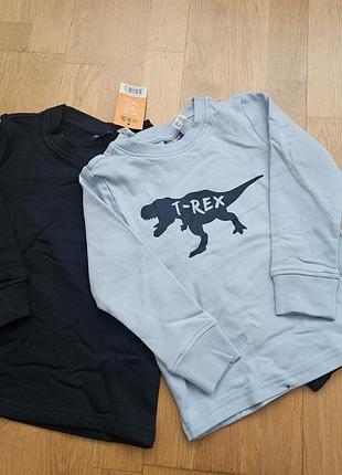 Кофти для дітей лонгсліви чорний, блакитний з принтом t-rex